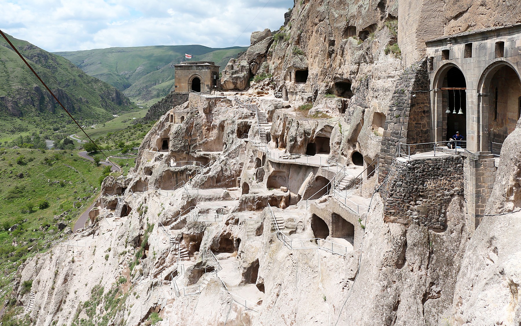 Cave dwellings of the Vardzia monastery carved into a cliff