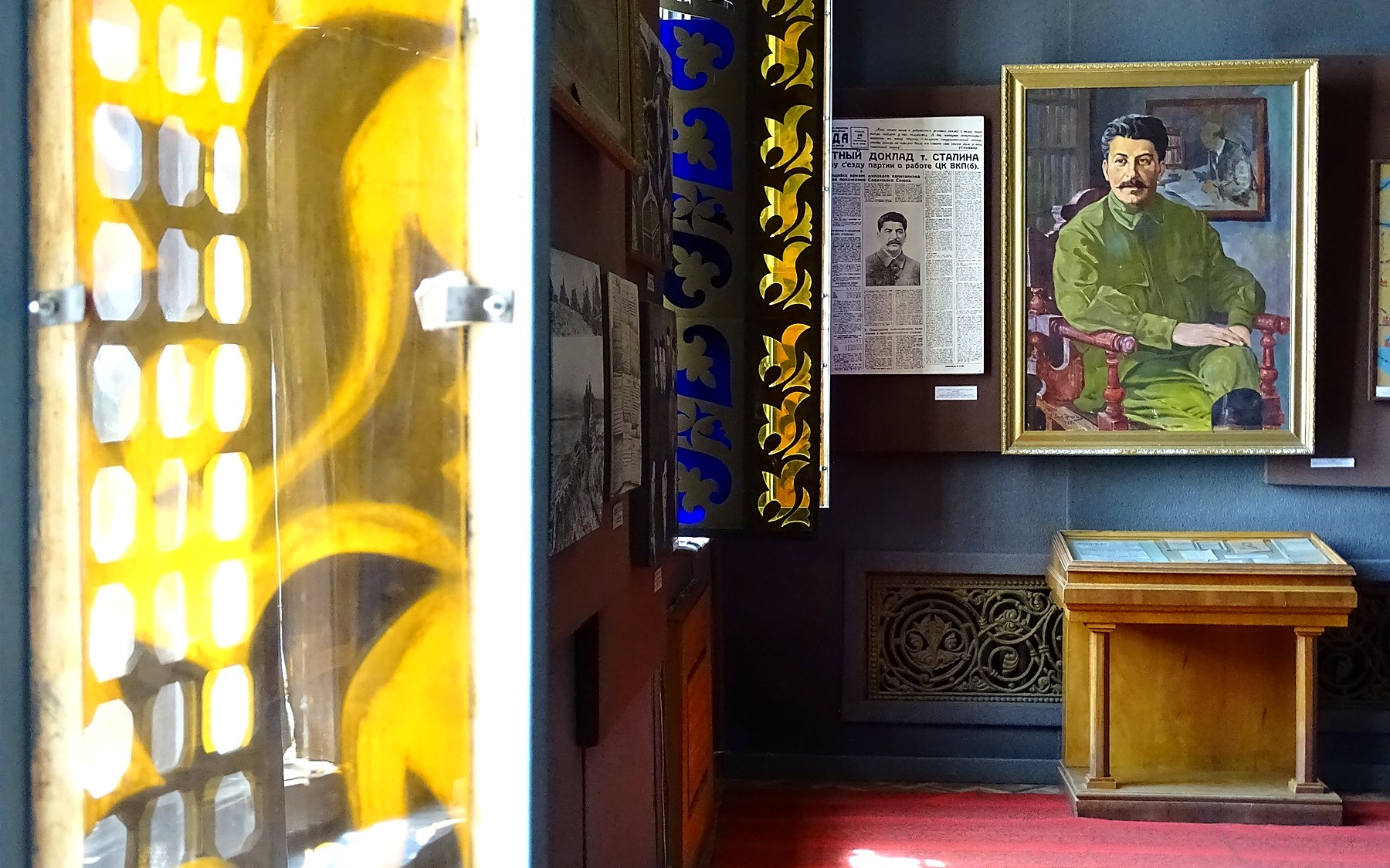 Interior of the Stalin Museum in Gori with a marble bust